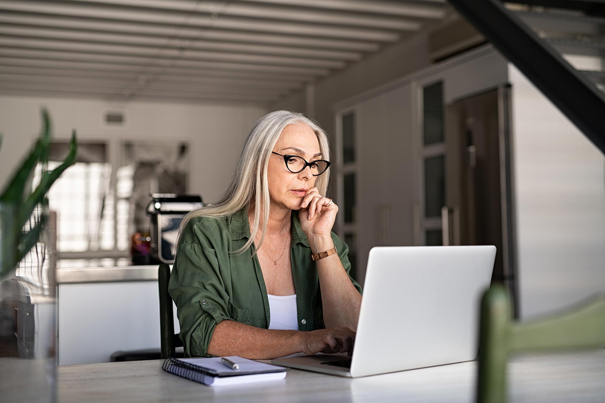 Woman researching symptoms