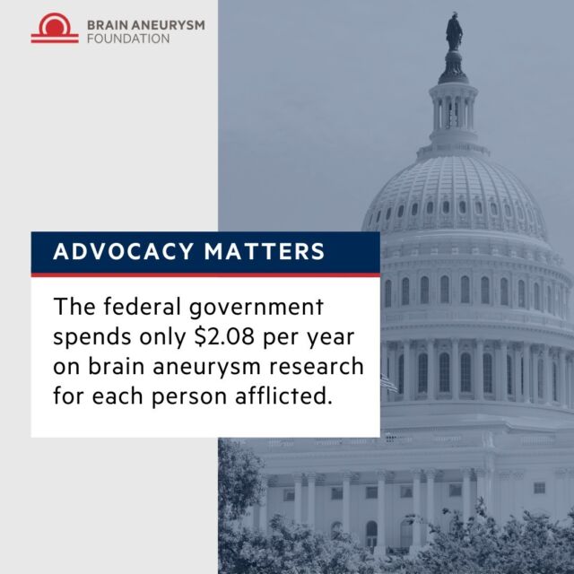Brain aneurysms affect thousands each year, yet research funding remains critically low. The government spends only a fraction on brain aneurysm research compared to other conditions. Reach out to your legislators and urge them to sign onto Ellie’s Law. Link in bio.