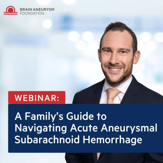 Missed our expert-led webinar with Dr. Jared Cooper? Don’t worry – the recording is now available! Gain valuable insights into aneurysmal subarachnoid hemorrhage, recognizing rupture signs and symptoms, choosing a healthcare surrogate/proxy, clipping vs. coiling, and essential post-discharge care. Watch here, https://www.bafound.org/webinars/a-familys-guide-to-navigating-acute-aneurysmal-subarachnoid-hemorrhage/